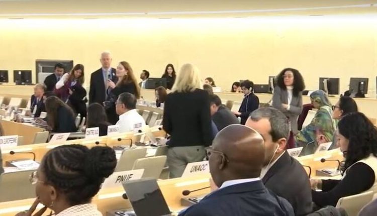 Delegates Staging Walkout During Russia's Address at UN Human Rights Council
