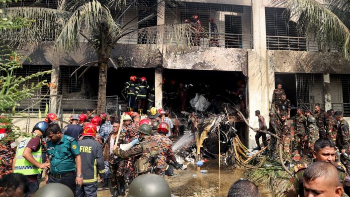 At least 20 killed as Bangladesh fighter jet crashes