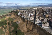 After fierce storms, landslide leaves Sicilian town teetering on cliff Landslide leaves Sicilian town on cliff edge after storms