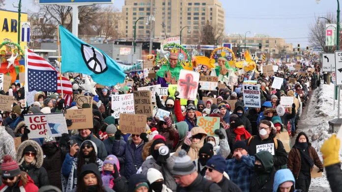 Rallies across US against shooting of woman by ICE agent