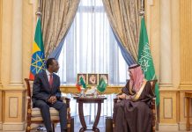 Wasiirada Arrimaha Dibadda Sucuudigq iyo Itoobiya oo kulan gaar ah yeeshay