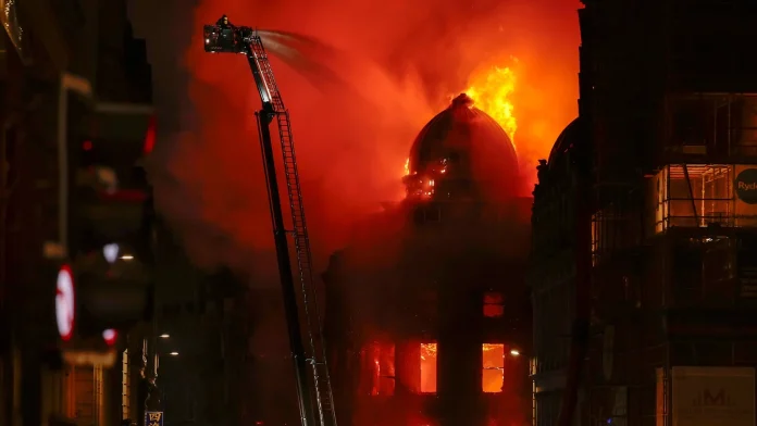 Fire causes partial collapse at Glasgow railway station