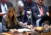 Melania Trump presides over UN session on children in conflict zones Melania Trump chairs UN meeting on children in conflict