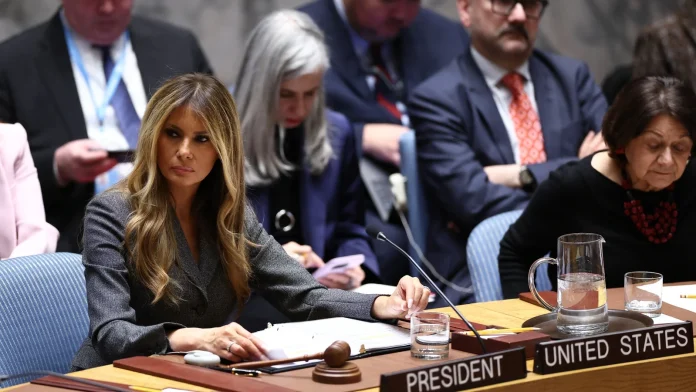 Melania Trump presides over UN session on children in conflict Melania Trump chairs UN meeting on children in conflict
