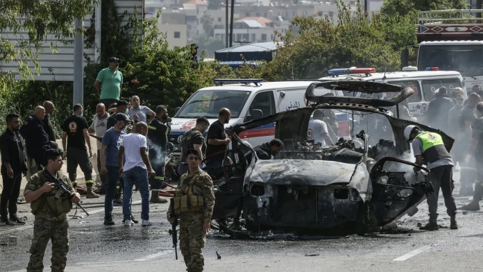 Lebanon says Israeli strikes on cars kill 12