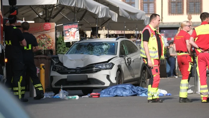 Two dead as car ploughs into crowd in Germany's Leipzig