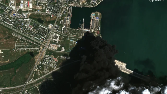 Ukrainian drone strikes cut power to city in Crimea