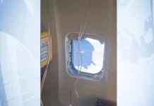 Foreign object damage suspected in Ryanair incident, initial reports suggest Eyewitness photo shows broken window inside Ryanair plane
