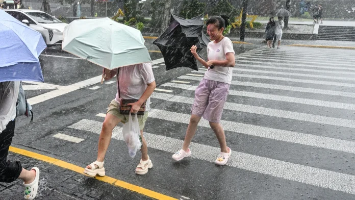 Typhoon Dolphin storms drench eastern China with heavy rain Storms from Typhoon Dolphin soak China's east