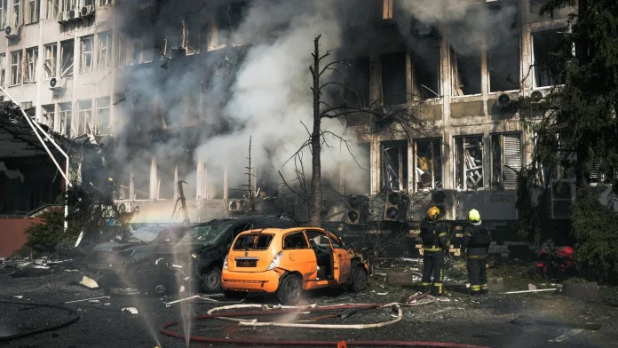 Eight Dead After Wave of Russian Airstrikes Hit Cities Across Eight killed in wave of Russian strikes on Ukraine